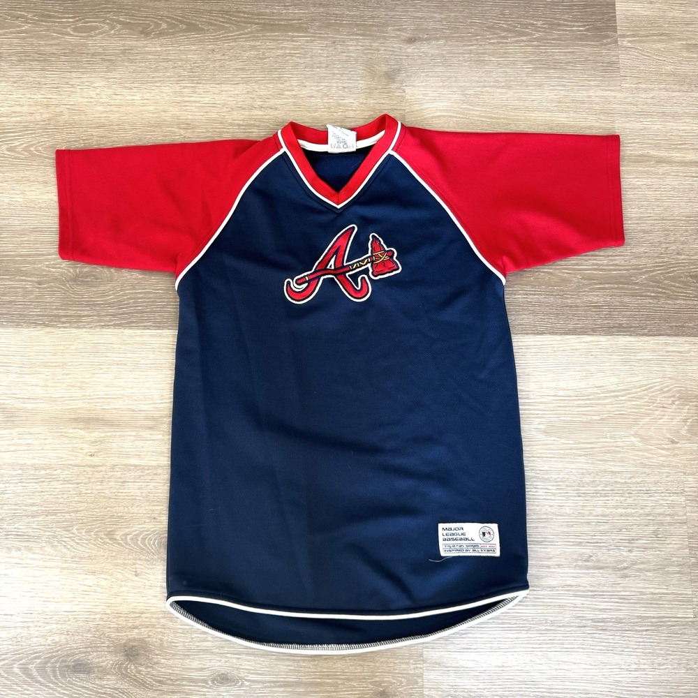 Vintage Atlanta Braves MLB True Fan Series Short Sleeve Baseball Jersey‎ Youth L